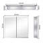 30X26 Inch Double Door Mirror Aluminum Medicine Cabinet Surface Mount Or Recessed Bathroom