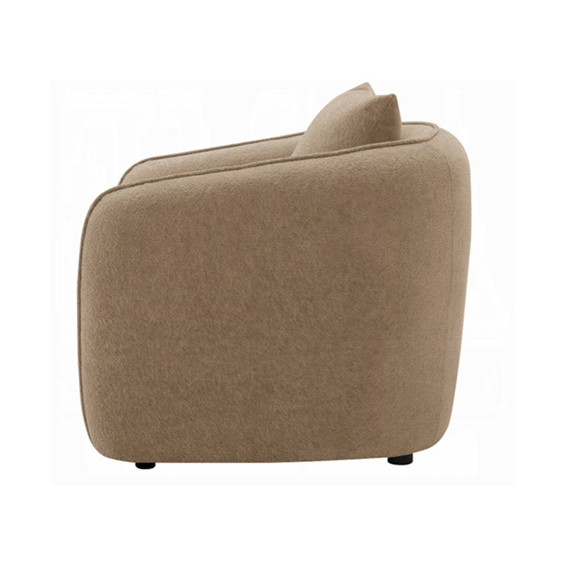 Chaise l 34,40 po avec coussin, Chenille brun