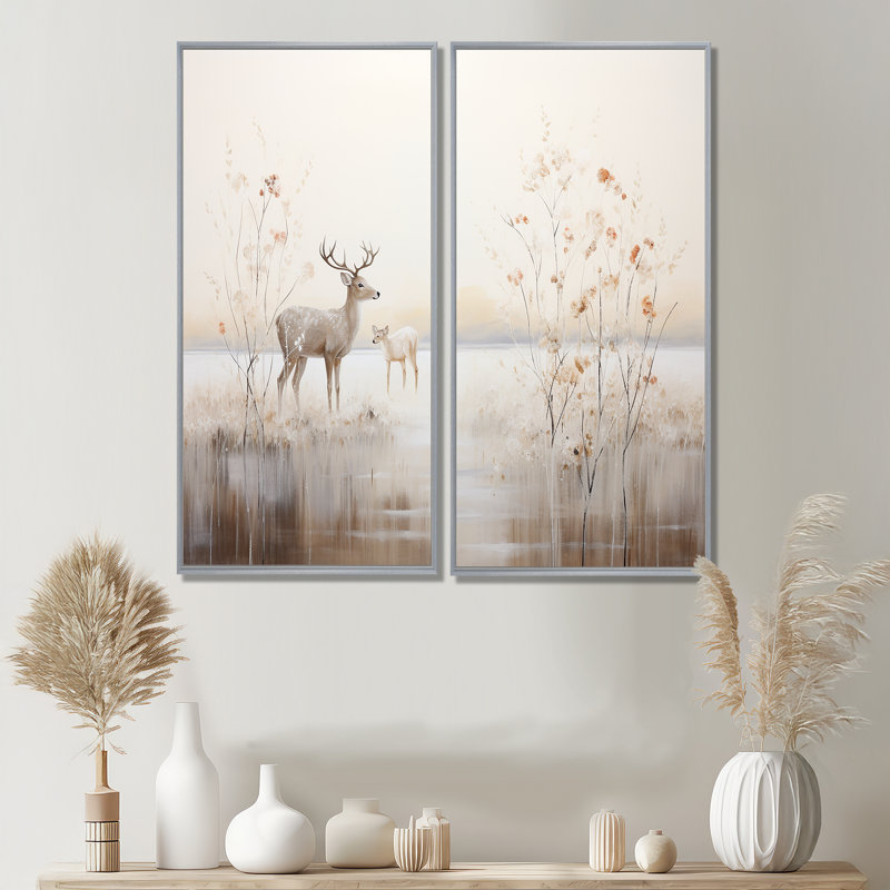 Décoration murale Beige, H 40 po x l 40 po, Impression encadrée flottante, Argent argent