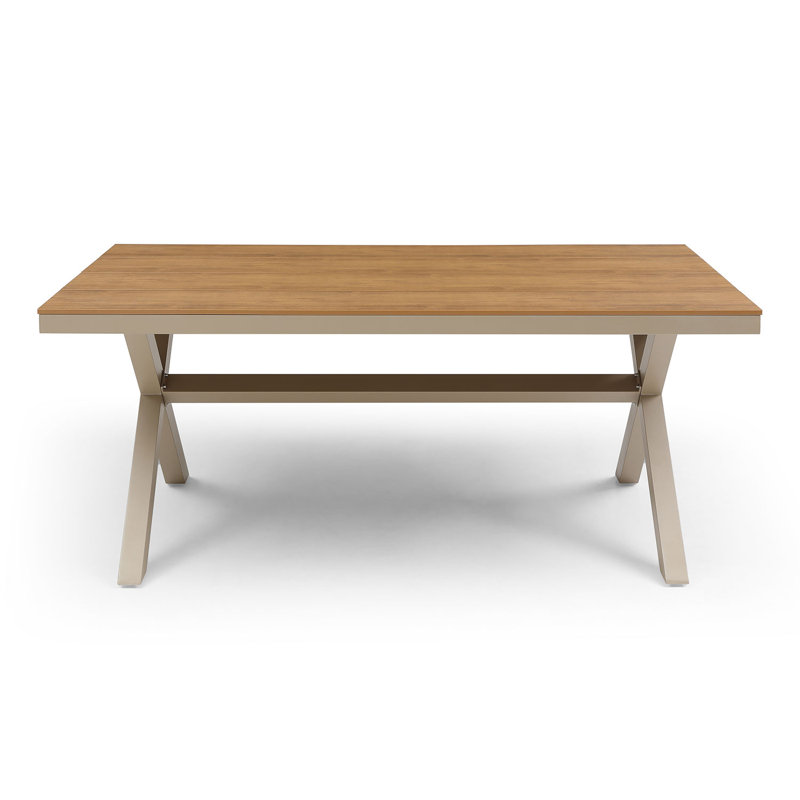 Table de salle à manger d'extérieur rectangulaire L 70,87 po x l 35,43 po Karnell, Teck