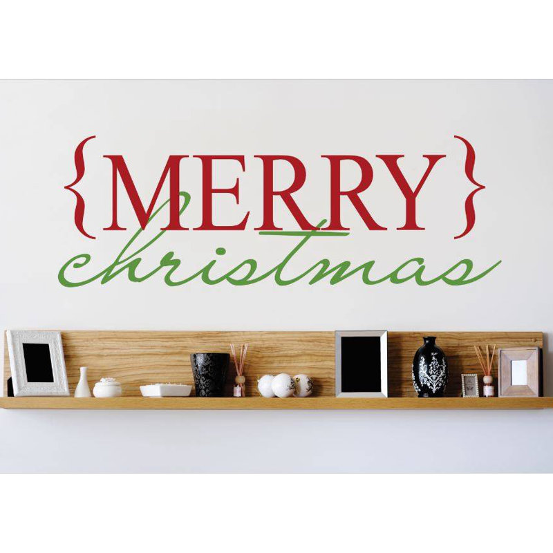 Décalcomanie murale joyeux de noël, H 12 po x l 30 po x P 0,16 po