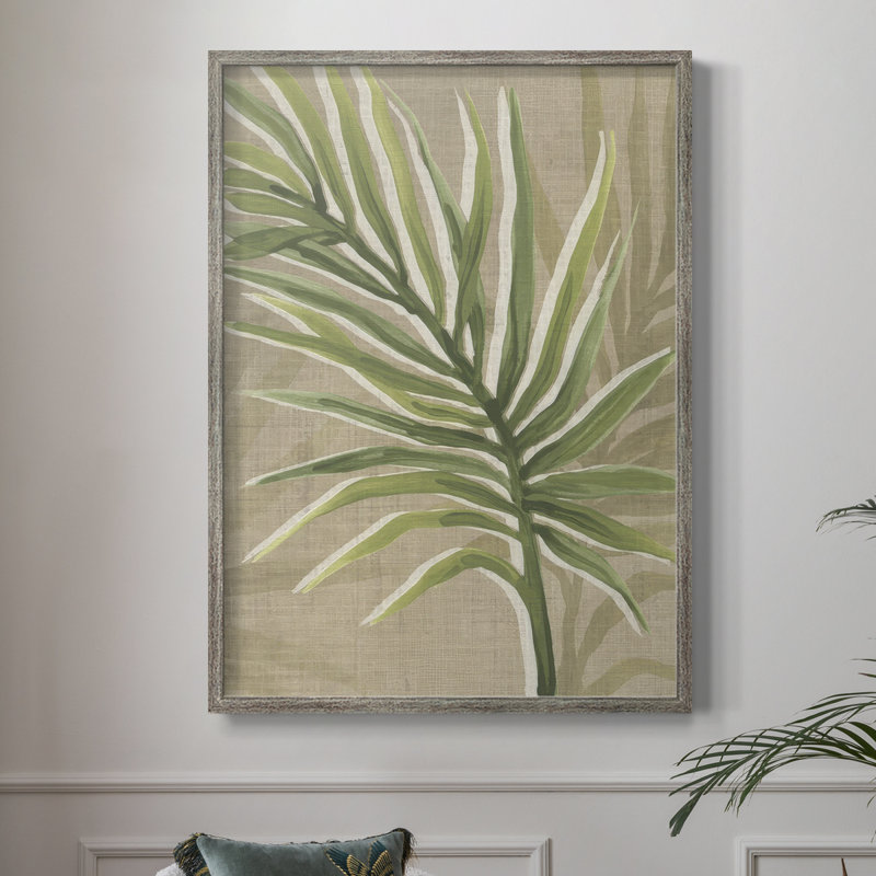 Impression sur toile de jute Palm Frond II - bois massif, H 30 po x l 24 po