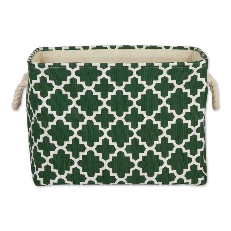 Artichoke Green Fabric Storage Bin with Rope Handles