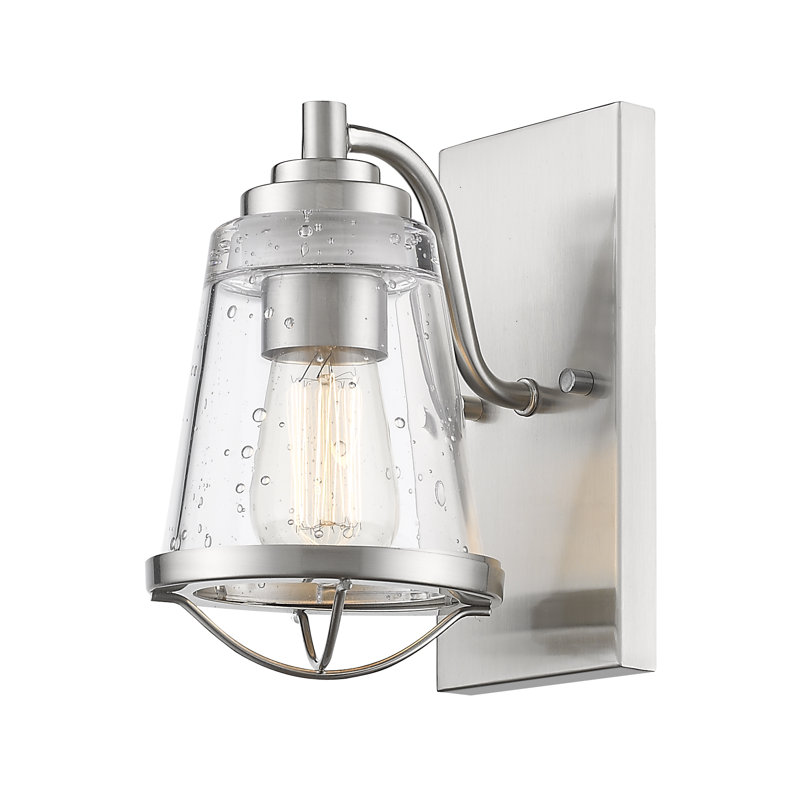 Akshay Steel Armed Sconce, Brushed Nickel