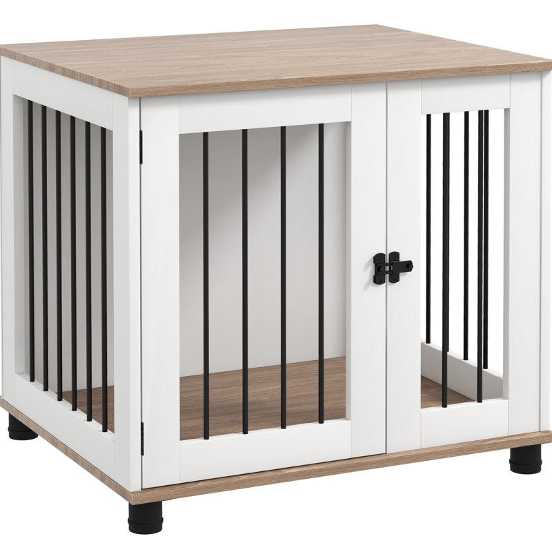 Cage pour chien d'appoint, chenil d'intérieur noyer brun pour petit et moyen, porte verrouillable pour animaux