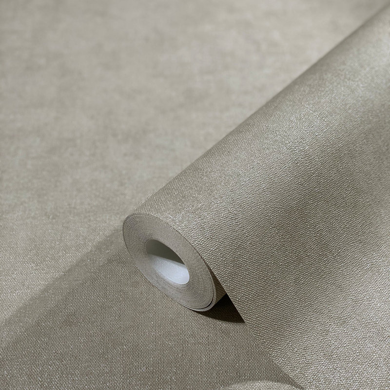 Amogh Collection Shimmery Plain Texture 10.05m x 53cm Wallpaper Roll, Beige