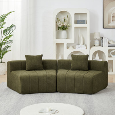 Canapé modulaire incurvé modulaire avec tissu chenille