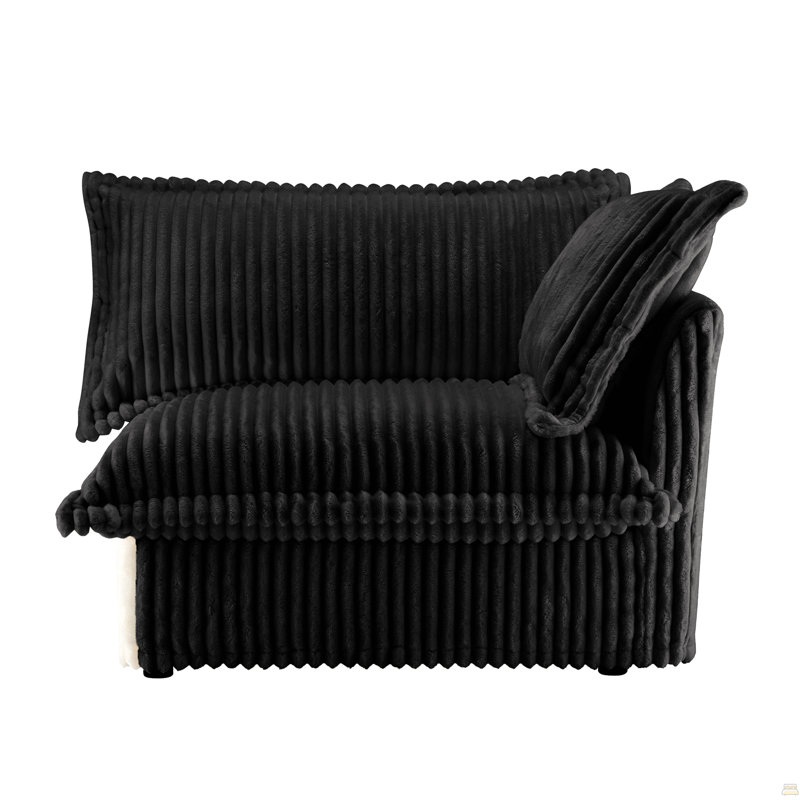 Canapé RSF avec 1 coussin, Velours côtelé noir