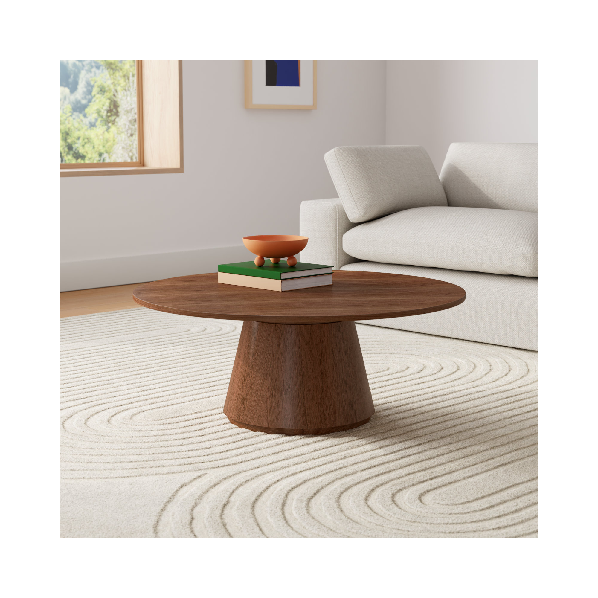 Royale Single Coffee Table, Walnut