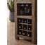 Nature 9 Bottle Solid Wood Floor Wine Bottle & Glass Rack in Grey