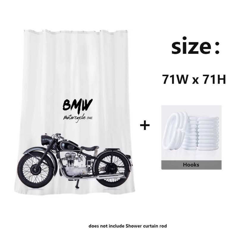 Rideau de douche en polyester avec crochets