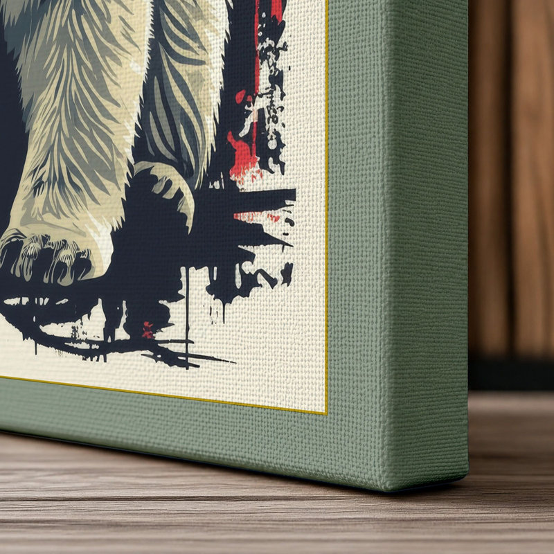 Confrontation Modern - Wrapped Canvas, 24x16 - 61.0 x 40.6 cm, Sage Border