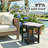 Outdoor Side Table For Patio, Double Deck Adirondack End Table, Weather Resistant Hdpe, Rectangular, Black