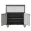 Armoire à outils mobile robuste avec tiroir verrouillable et portes Garrett, noir et gris