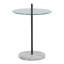 Table d'appoint contemporaine / glam en marbre blanc et métal noir avec plateau en verre transparent By