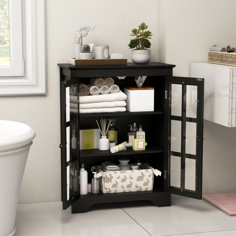 Ozzie Freestanding Bathroom Cabinet, Black