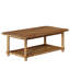 47" Solid Wood Coffee Table, Rectangle Centre Table With Carved Legs-1735610354