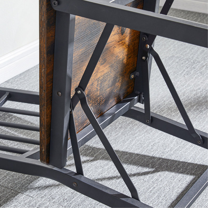 Chaise rétro pliante en métal et bois