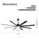 Brixham 84" 8-Blade Standard Industrial LED Ceiling Fan with Remote and Intelligent Control and Voice Function