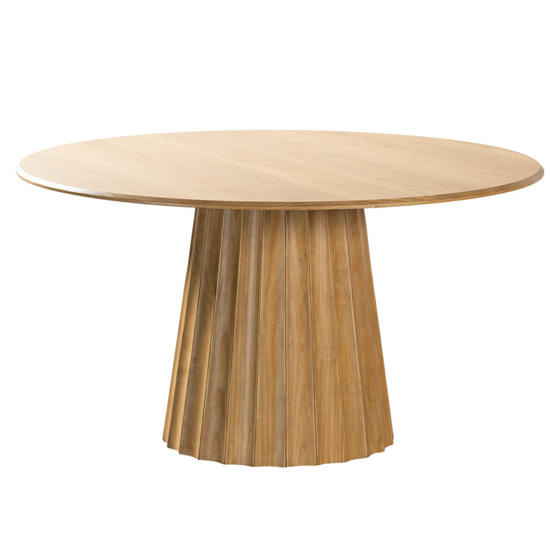 Table de salle à manger en bois massif, H 30 po x L 52 po x l 52 po, Chêne