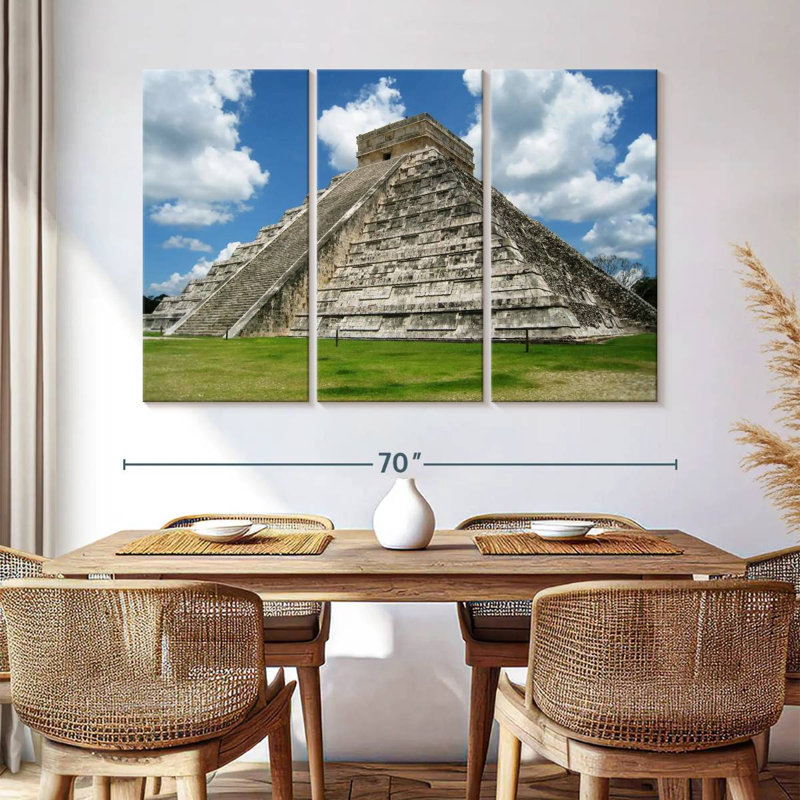 Ancien temple maya, H 42 po x l 65 po