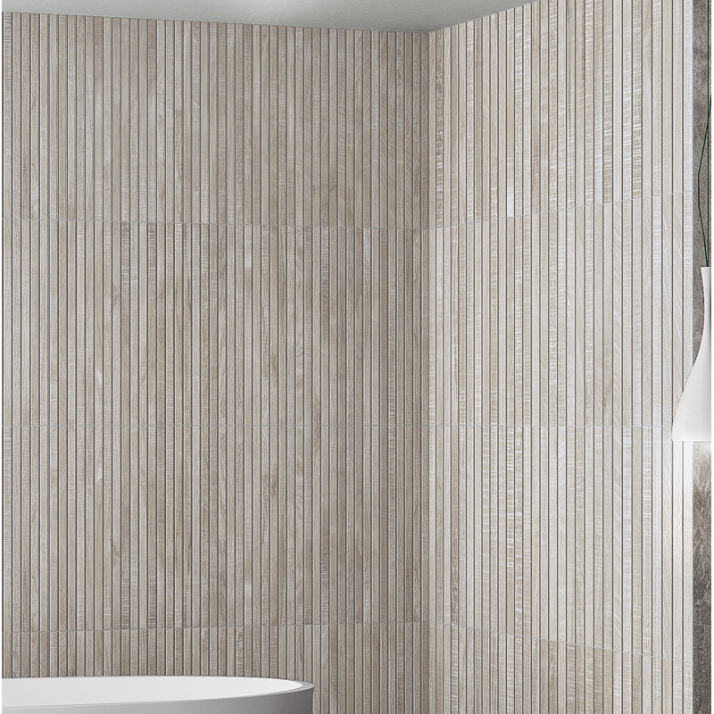 24" x 47" Porcelain Wall & Floor Tile, Gray