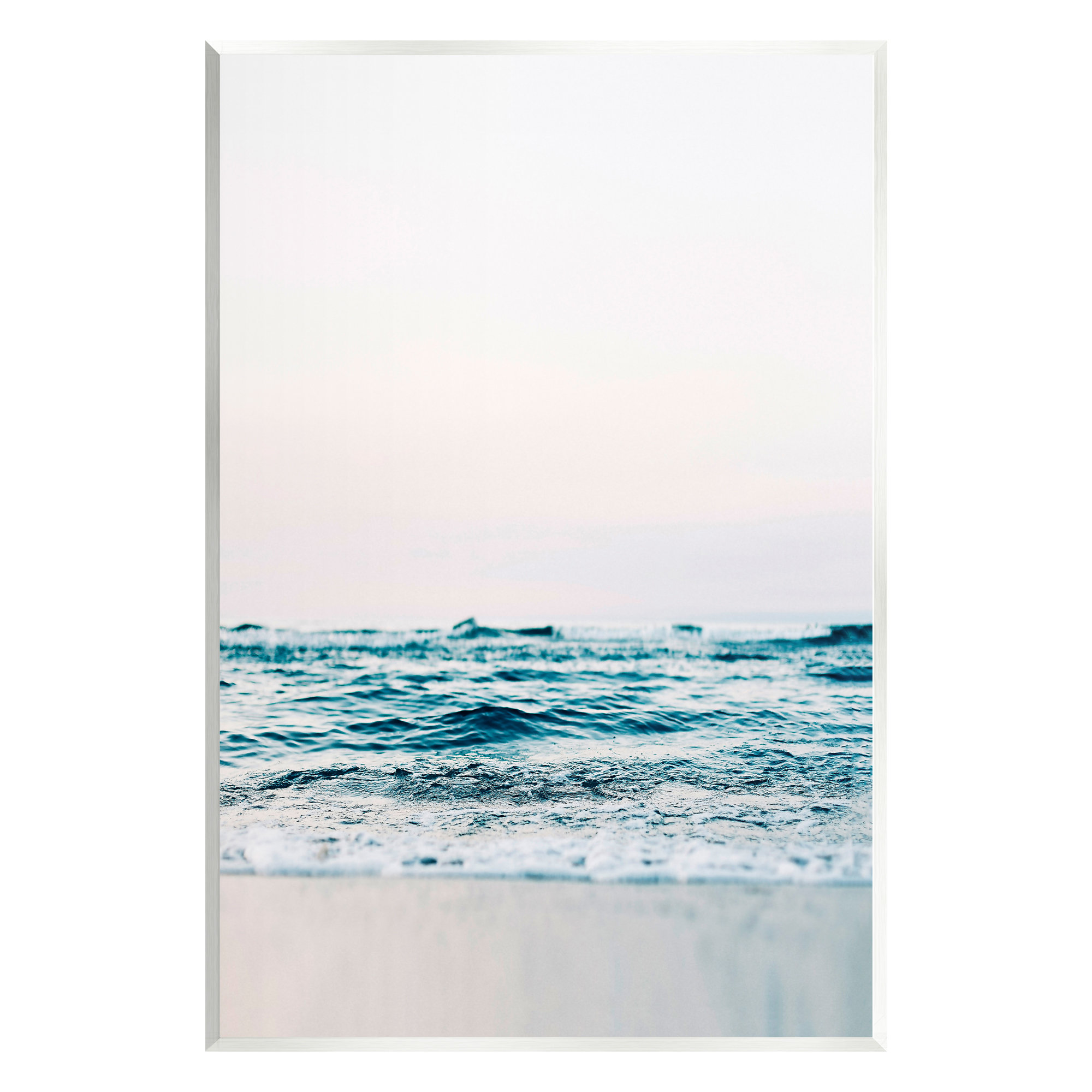 Stupell Industries Ocean Waves On Shore Framed Floater Canvas Wall Art ...