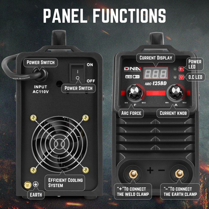 Welder Machine, 120A/110V Portable ARC Welding Machine IGBT, DIY Welding, with LED Digital Display, Black