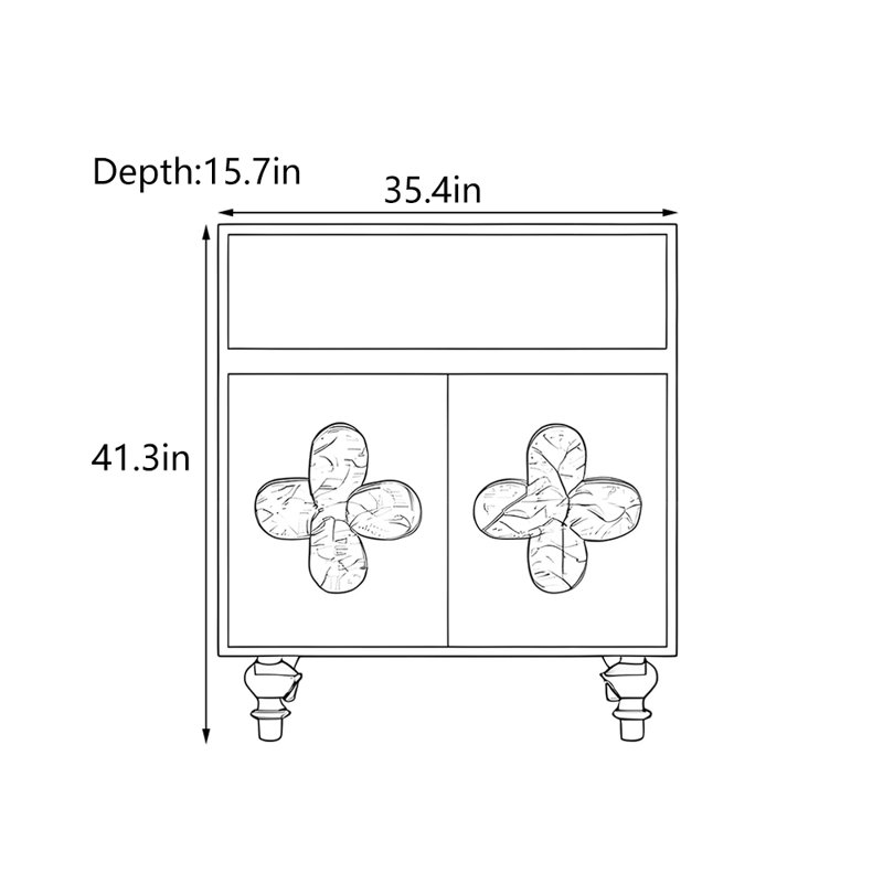Commode d'entrée en bois massif chinois