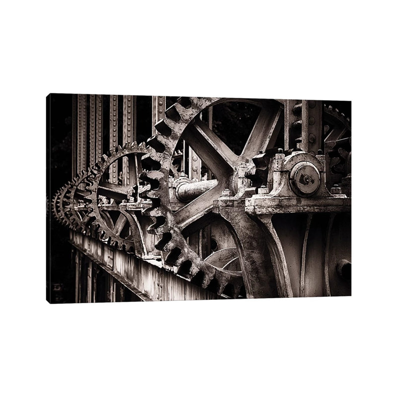Gear Of A Sluice Gate On The Rhone River by George Oze - Wrapped Canvas Print, 101.6 cm H x 66.04 cm W x 1.91 cm D