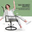 Lot de 2 fauteuils pivotants d'extérieur beiges, chaises de salle à manger en maille pivotantes à 360° avec structure en acier