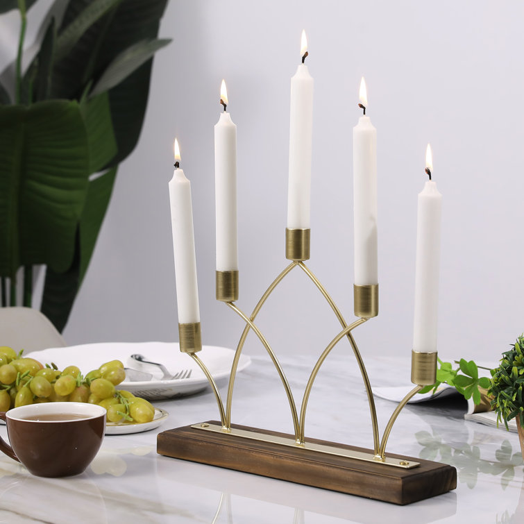 Glass Tabletop Candle Accessories (Set of 12) Mercer41 Color: Gold, Size: 4.4 H x 8.7 W x 11.2 D