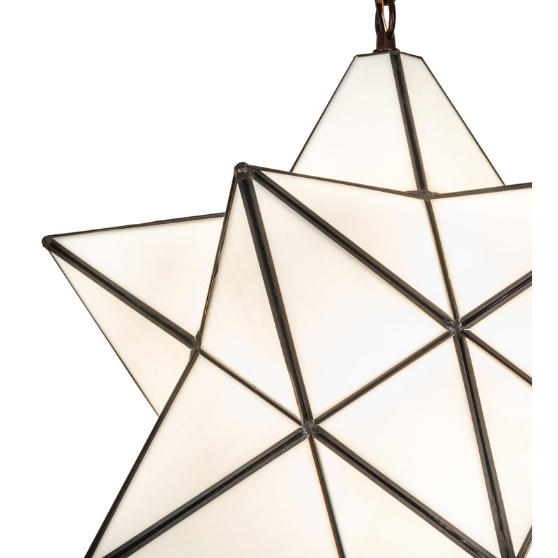 18" Wide Moravian Star Pendant, Cloud White, 25" H x 21" W x 21" D