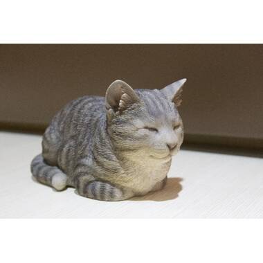 5.13 Inch Sleeping Tabby Kittens Decorative Figurine, Orange and