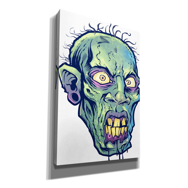 Abdur " Zombie Pattern Head 07 ", 18" H x 12" W x 0.75" D