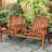Orange Bench For Outdoor - Patio With Middle Table And Umbrella Hole Made Wood Patio, Porch, Poolside, Balcony In Included Construction 59.75" Long