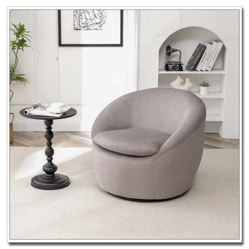 Fauteuil demi-tonneau, pivotant à 360 °, Gris