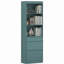 Bookcase with Drawers Narrow Storage Adjustable Shelves Light Green