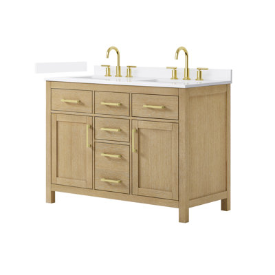 Beckett 48" Freestanding Double Bathroom Vanity with Quartz Top