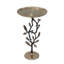 Table d'appoint 13,8 x 13,8 x 24 po en aluminium noir et doré avec un design délicat de grenade