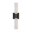 Kelly Wearstler Volver 2-light Large Double Sconce in Bronze with Clear Etched Glass shade-1048505459-1048505461