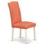 L'ensemble de table de cuisine 5 pièces pour 4 personnes comprend une table de salle à manger ovale en forme de papillon et 4 chaises rembourrées en similicuir flamant rose, lin blanc-471855434-471855477-421326286