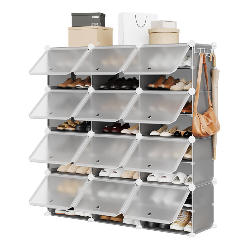 25 Pair Shoe Rack, Grey