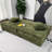 39.37"Green linen-blend loveseat with throw pillows