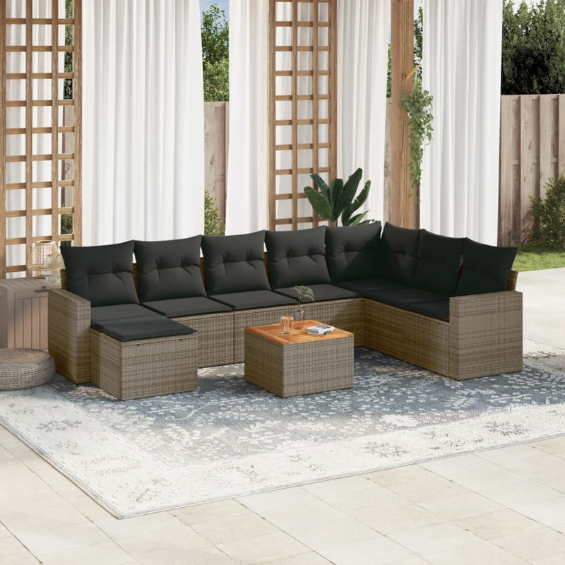 Ensemble de canapé de jardin Vidaxl gris