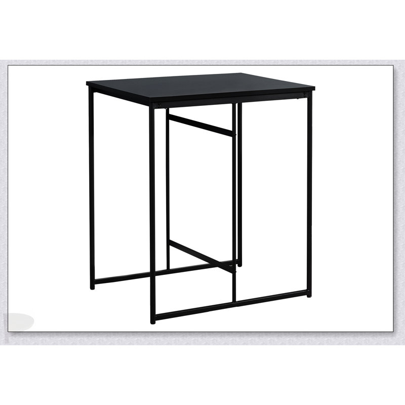 Compact 32-Inch Rectangular Counter Height Dining Table, Ideal For Small Spaces And Modern Kitchens, Black/Black