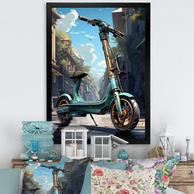 " Turquoise Gold Scooter Electric Glide "