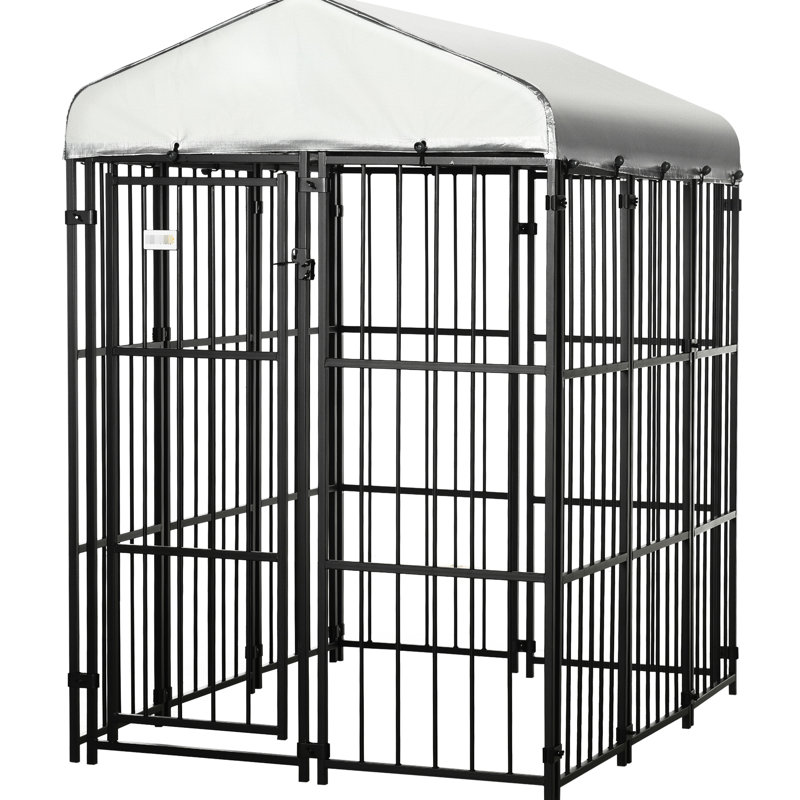 Chenil pour chien moyen et grand 6 pi x 4 pi - Extérieur, imperméable, auvent, parc pour enfant robuste avec toit imperméable