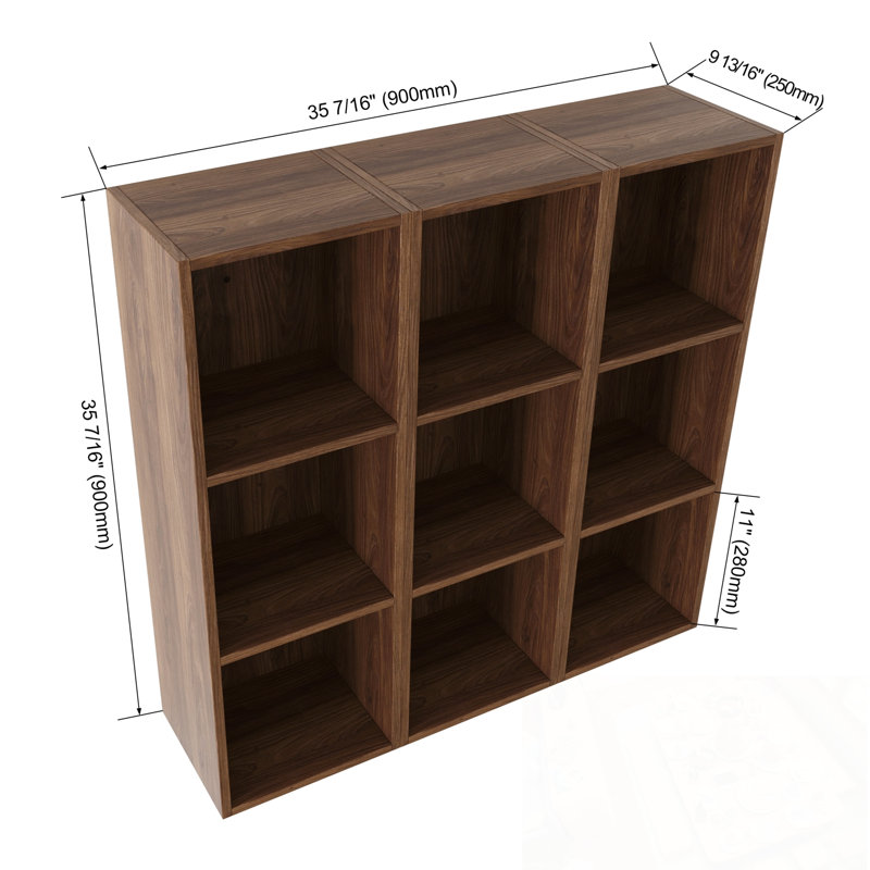 Armoire de rangement murale avec tablettes ouvertes, Brun ébène