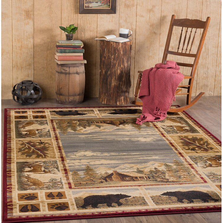 Buy The Bear Creek Lodge/Red 4x5 Rug